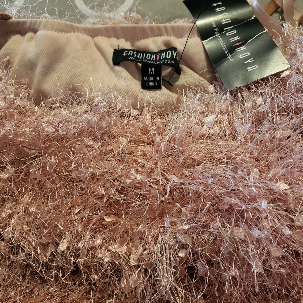 Fashion Nova Spaghetti Strap 'Furry' Bodycon Dress